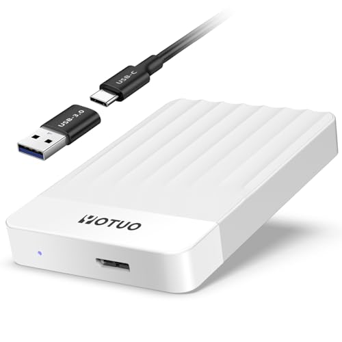 Image of YOTUO 1TB External Hard Drive, Portable Storage Expansion HDD, USB 3.0 & USB-C for PC, Mac, Desktop, Laptop, Smartphone, PS4, Xbox One, Xbox 360, Office & Game, White