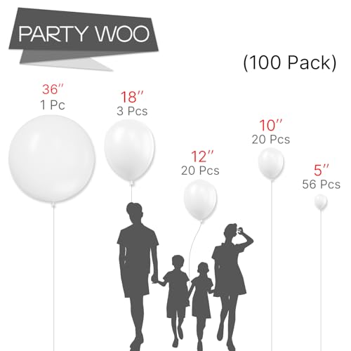 Image of PartyWoo Yellow Orange Balloon Garland 100 pcs 36 18 12 10 5 Inch and White Balloons 100 pcs 36 18 12 10 5 Inch