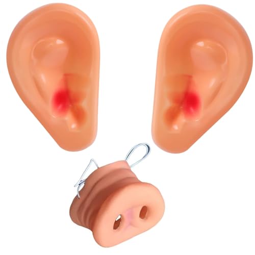 LiJuanWang 2 Stück Halloween Schweineohren,Riesige Falsche Ohren Schweineohr Pixie-Ohren Kind-lustige Geschenke,Für Halloween Und Cosplay Realistische Schweineohre