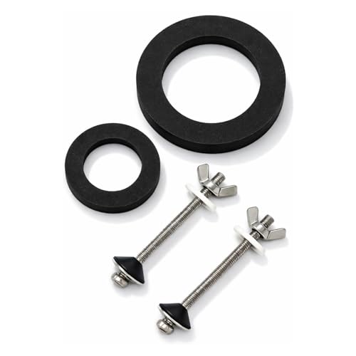 Kit Reparación Cisterna WC Universal FLUVIA – Juntas y Tornillos Inox para Sellar Depósito e Inodoro – Evita Fugas de Agua – Compatible con el 90% de Cisternas