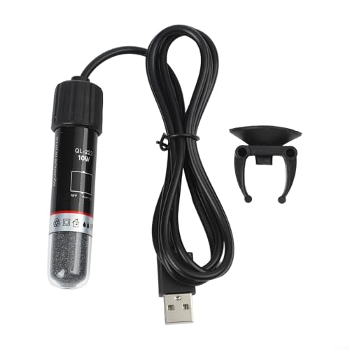SiSinkal Riscaldatore per acquario alimentato tramite USB, 10 W, con termostato automatico, temperatura costante di 26 °C, quarzo a prova di esplosione, per piccoli acquari, fontane d'acqua per