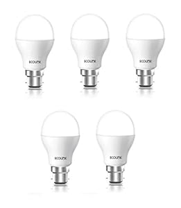 Ecolink 9W b22d LED Cool Day Light Bulb, Pack of 5