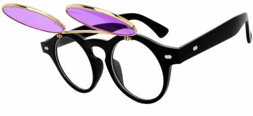 Image of OWL Steampunk Vintage Retro Round Circle Gothic Hippie Colored Plastic Frame Sunglasses Colored Lens