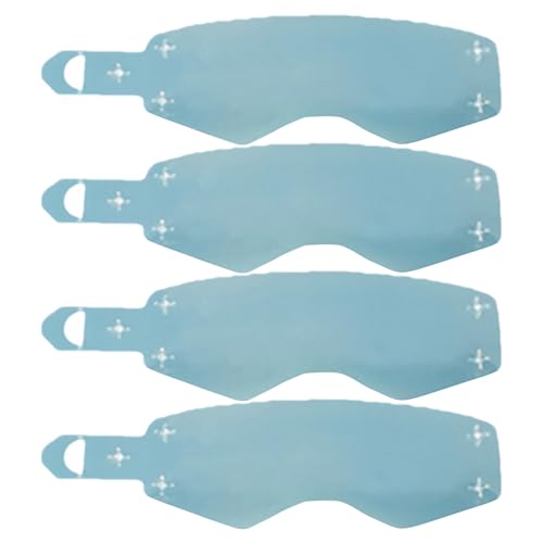 Película de vidrio de montar para motocicleta - 4x Película de protección de lentes de motocicleta transparentes | Diseño de lágrimas para hombres mujeres | Pantalla protectora para gafas de motocicle