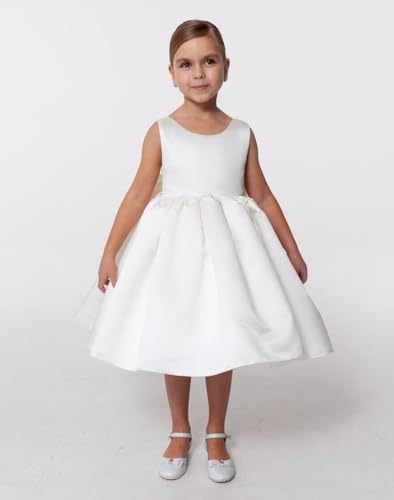 Short Flower Girls Dress for Wedding Sleeveless Satin Dress First Communion Dress with Bow Princess Dress PY1732