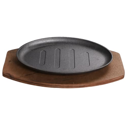 GLEAVI Sartén Antiadherente para Asar con Bandeja de Placa para Barbacoa de Hierro para Camping y Cocina Casa