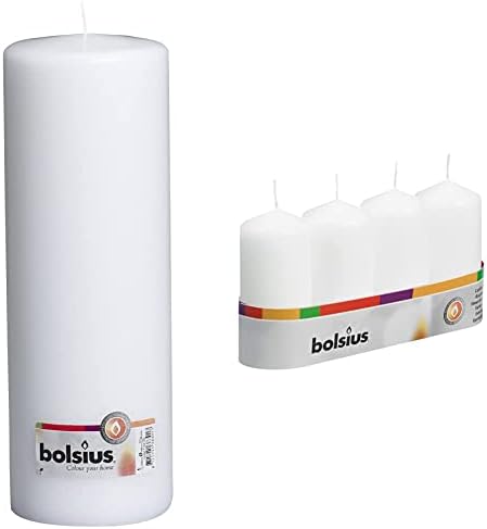 Bolsius Pillar Candle Extra Large, "White 100 mm Width"