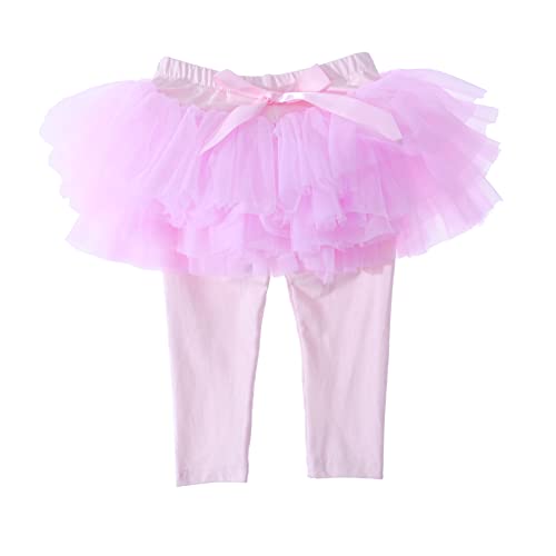 Ashken Baby Toddler Girls' Tutu Leggings Tulle Ruffle Skirted Pants Footless Tights (3 Months-5T)2