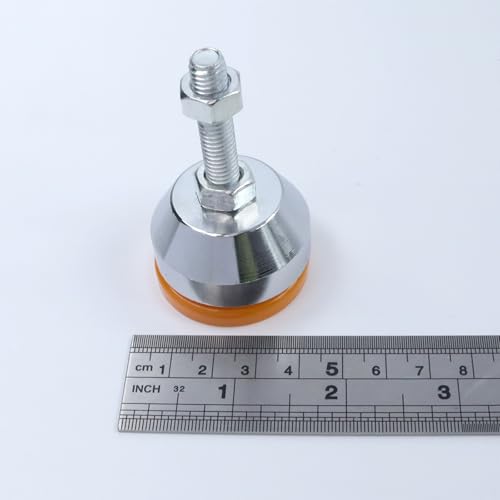 Image of M8x50mm Leveling Feet, 2200 lb Capacity Heavy Duty Adjustable Swivel Furniture Glides, 1.53 Inch Anti-Slip Base, Rubber Feet Levelers for Table, Shelves, Workbench, Cabinet, Machine, 4Pcs