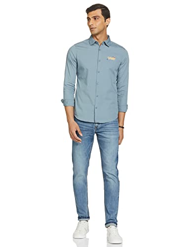Image of KETCH Men Cotton Slim Fit Solid Full Sleeve Shirt