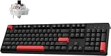 LEMOKEY X2 QMK/VIA Custom Gaming Keyboard, Programmable 100% Full Size Layout Gasket Mount, Red LED Backlight Wired Mechanical Keyboard with K Pro Brown Switches for Mac/Windows/Linux