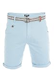 riverso Herren Chino Shorts RIVKlaas Regular Fit Gürtel Bermuda Kurze Hose Sommer Short 98% Baumwolle Blau w38, Größe:W 38, Farbe:Light Blue (19200)