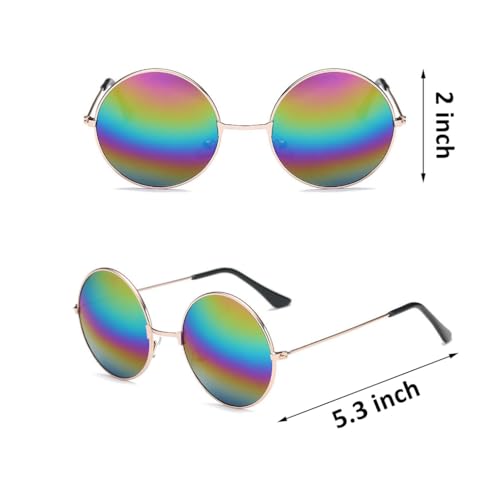 PENTA ANGEL 2Pcs Colored Round Retro Sunglasses2