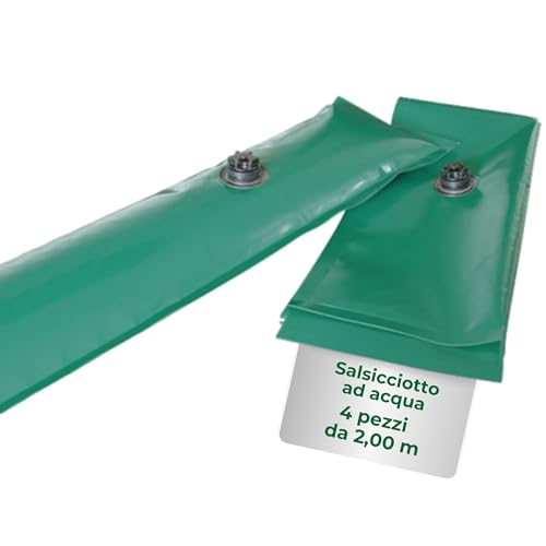 Polartex Watertube Verde Opale con Tappo a Vite - 4 Pezzi Tubolare Salsicciotto ad Acqua per Telo Copertura Invernale Piscina (2 m)