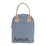 Fluf Zipper Lunch Bag | Reusable Canvas Lunch Box for Women, Men, Kids | Organic Cotton Meal Tote |...