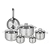 ELO 9868950 - Set di 1 padella da cucina 24 cm e 5 pentole, 12, 14, 16, 20 e 24 cm, Elo Profi lucido, acciaio inox, induzione immagine