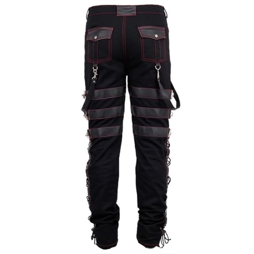 Goth Mens Steampunk Pants Black Gothic Vintage Cotton Trouser Pant/USA3