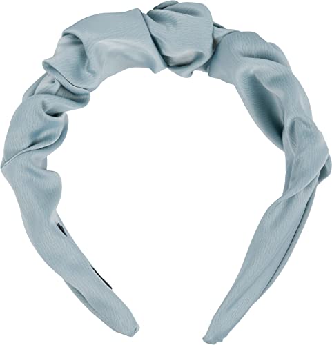 styleBREAKER Women's Headband with Shimmering Braided Surface in Ruffled Look, Hairband, Hair Accessory 04027035, Colour:Pigeon blue - Image 3