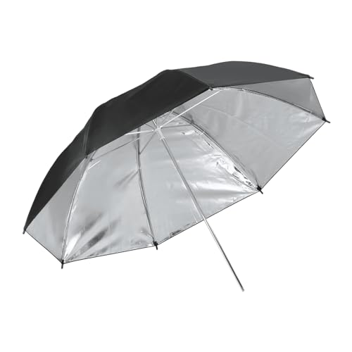 Image of 2 Pcs Photography Umbrella Lighting, 33 Inch Dia Parabolic Reflective Umbrella Accessories with Silver Inner, Fits Studio /Photo /Video /Shooting /Flash /Camera, Black