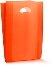 Plastic Shopper with Bellows and Bean Handle (35 x 50 cm - Pack of 100) Orange