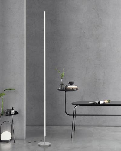 TACAHE Lámpara de pie minimalista de esquina – 2700 K-6500 K regulable LED luz nocturna – Lámpara de estado de ánimo moderna con control remoto para sala de estar, dormitorio – 57 pulgadas 12 W –
