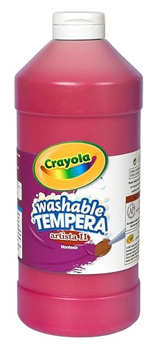 Image of Crayola Washable Tempera Paint For Kids, Red Paint, Classroom Supplies, Non Toxic, 32 Oz Squeeze Bottle