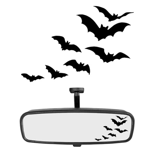 DXNQ Rearview Mirror Halloween Bat Decal Funny Flying Bats Window Bumper Vinyl Sticker Spooky Gothic Bats Decal for Car Truck Mirror Laptop Car Decoration Accessories (Style 1)