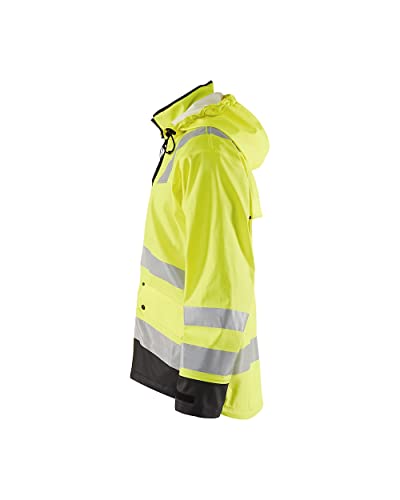 BLAKLADER Men's 4312 Hi-vis Windproof Waterproof Ventilated Rain Jacket with Welded Seams & Removable Adjustable Hood3
