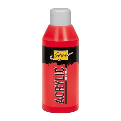 KREUL 84231 - Solo Goya Acrylic echtrot, 250 ml Flasche, cremige vielseitig einsetzbare Acrylfarbe in Studienqualität, auf Wasserbasis, schnell und matt trocknend, gut deckend, wasserfest