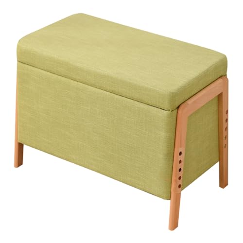 FYZLOIPU Reposapiés con Forma de Cubo Giznxba, Banco de Dormitorio con Espacio de Almacenamiento, Taburete para Dormitorio con Patas de Madera, Banco de Cama con Ajuste de Altura y