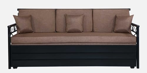 Image of 3 Seater Metal Sofa Cum Bed with Hydraulic Storage | King Size Sofa Cuma Bed | 3 Seater Sofa Set, Metal Sofa Set for Living Room