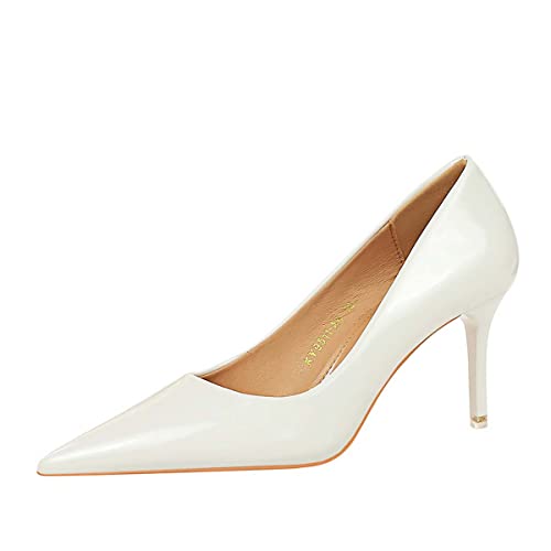 JOEupin Womens Classic Pointed Toe Heel Pumps 3 Inch Closed Toe Stiletto High Heel Shoes H005