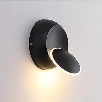 LED Wall Light for Outdoor and Indoor Decor Lighting | Black 360 Degree Adjustable Wall Light | IP65 Waterproof & Dustproof Wall Lamps (WarmWhite) (Tropical Eclipse)