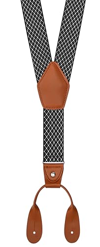 Image of Suspenders for Men Button End Adjustable Y-Back Elastic 47 Inches