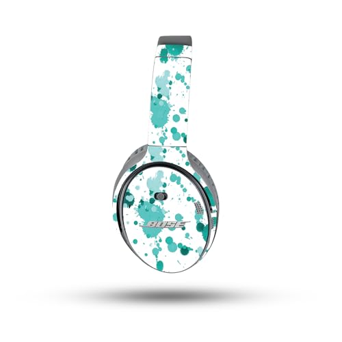 Image of MightySkins Skin Compatible with Bose QuietComfort 35 II Headphones - Teal Splatter | Protective, Durable, and Unique Vinyl Decal wrap Cover | Easy to Apply, Remove, and Change Styles