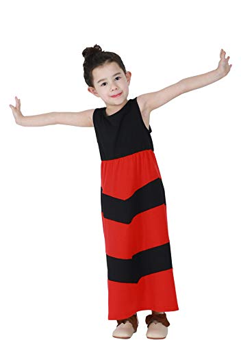 EFOFEI Mommy and Me Matching Sleeveless Dress Stripe Printed Summer Dress Casual Vintage Family Outfits4