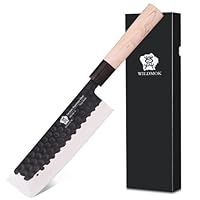 WILDMOK 19,4 cm Nakiri-Messer, deutsches Edelstahl-Gemüsehackmesser, asiatisches Usuba-Kochmesser für Linkshänder