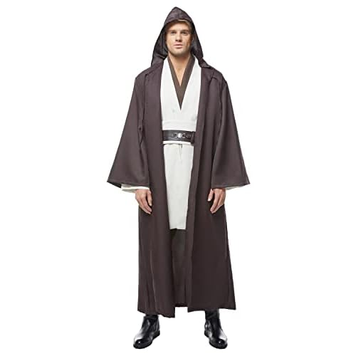 Fuman Kenobi Jedi Knight Anakin Skywalker Cosplay Traje Jedi Disfraces para adultos Hombres Disfraz de Halloween (Obi Wan Kenobi, XL)