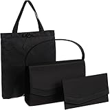 [フェッテ] フォーマルバッグ 3点セット ハンドル取外し可 8182 クロ