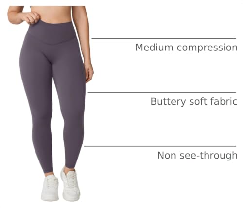 Image of UNISSU Hugcurve No Front Seam High Waisted Workout Leggings for Women Buttery Soft Yoga Pants Gym Athletic Tights - 25''