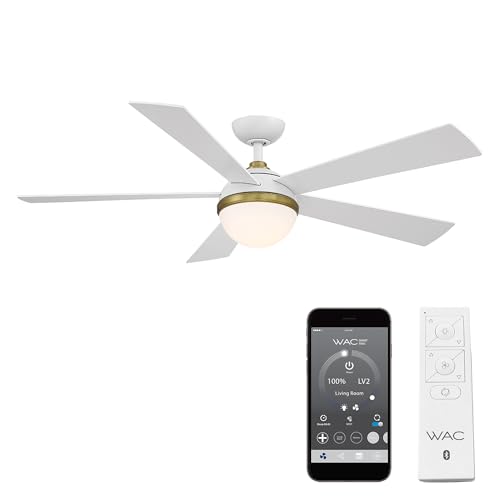 WAC Lighting Eclipse 5-Blade Aluminum Smart Ceiling Fan in Brass/Matte