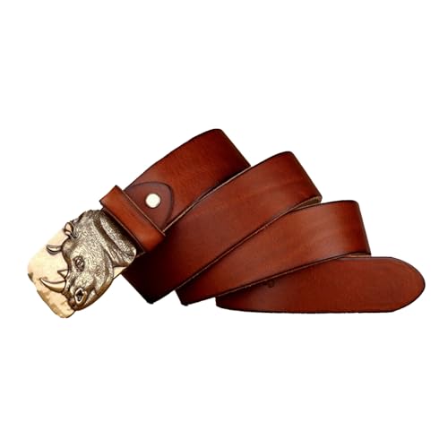 Western Cowboy Leather Belts for Men Women, Engraved Buckle Belt for Jeans, Cowhide Country Belt Gifts