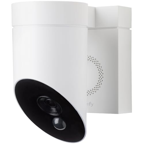 somfy 1875325 - Outdoor Camera 2 Blanche, Caméras avec détection de Mouvement Intelligente, Sirène intégrée de 110 DB, Branchement Possible sur Un...