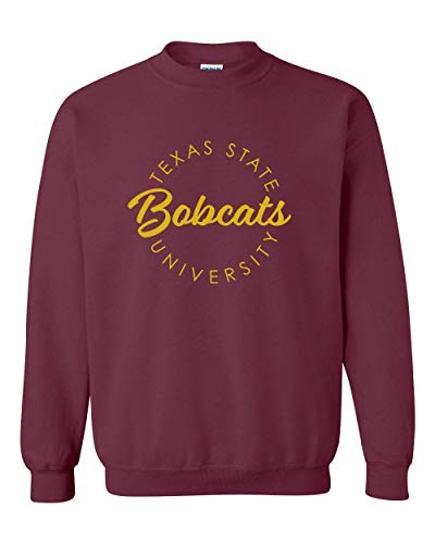 CreateMyTee | Texas State University Circular 1 Color Crewneck Sweatshirt |