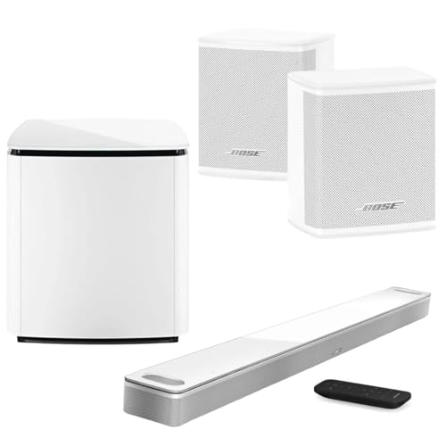 Bose Home Theater System Smart Ultra Dolby Atmos Soundbar, Bass Module 700 2X Wireless Surround Speaker, (White)