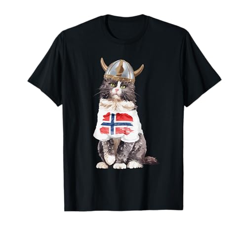 Norwegian Forest Cat Norway Flag T-Shirt