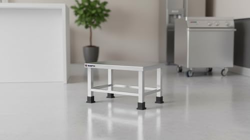 Image of MILAD Stainless Steel Small Stool for Home, Kitchen, and Office - Heavy Duty Sitting & Step Stool for Bathroom, Living Room, and Outdoor Use (33 L x 20 W x 22 H CM's)