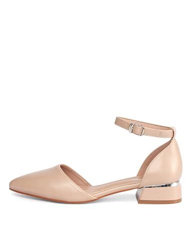 Rio Fiore Pumps, Damen Riemchenpumps, 4cm Blockabsatz, Beige...