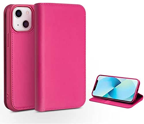 Étui à rabat iPhone 13 rose rouge idéal pour le travail et les sorties