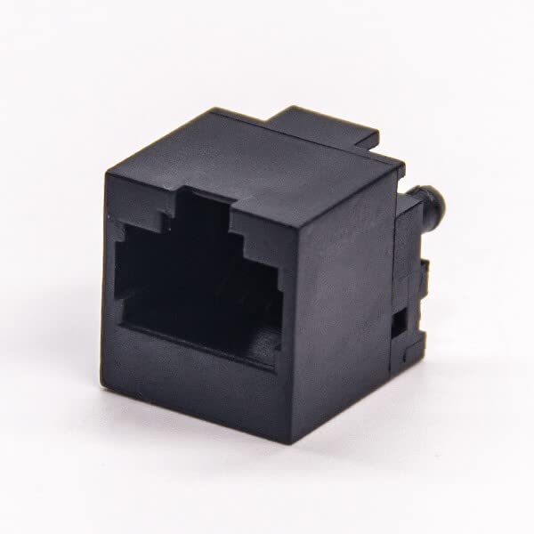 GXMRHWY 20PCS RJ45 Unshielded Plastic Black Straight Through Hole PCB Mount 8P8C